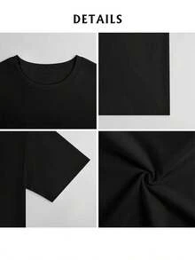 Camiseta de voleibol para adulto, tela suave, transpirable, cómoda, de manga corta, perfecta para regalo, tallas S-XXXL, negra. - Negro - Ver 4