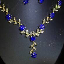 1 Set Damen Schmuckset - Halskette, Ohrringe (3 Stücke), elegantes Strass-besetztes Schmuckset, geeignet für Hochzeit, Bankett, formelle Anlässe