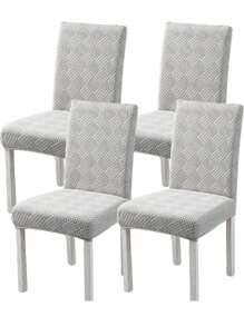 1/4/6 Stücke Stretch Uni Stuhlhussen, Weicher, universell passender Tischhusse, abnehmbare waschbare Anti-Staub Stuhlschutz Überzug aus Spandex