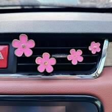 4 sztuki/1 zestaw stokrotek, klips do kratki wentylacyjnej, klips do wylotu klimatyzacji samochodowej, akcesoria dekoracyjne do wnętrza samochodu dla kobiet. Produkt wykonany ręcznie.