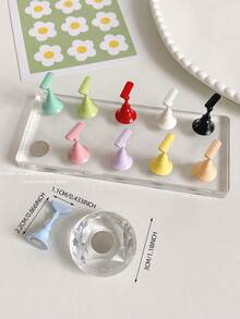 Soporte para práctica de arte de uñas con punta larga de acrílico y cristales, decoración de uñas vintage de flores de resina y cristal, uso en casa y salón, adecuado para madres, hermanas, esposas, amantes, bodas