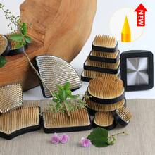 1pc Kenzan Flower Arranging Needlepoint Holder, Chinese Zen Style Flower Holder, Densified Copper Needle Flower Stand, Flower Arranging Fixing Tool Home Decor Vase Room Decor Flower Vase Glass Vase - Black - View 8