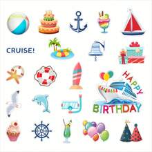 21pcs Sailboat Birthday Magnet Decorations | Cruise/Refrigerator Door Stickers | Boat Themed Party Supplies | My Birthday | Birthday Magnets | Birthday Party Supplies (Happy Birthday Gift)