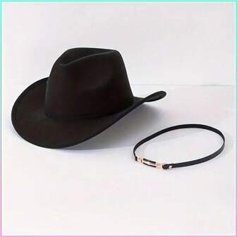 morningsilkwig Chapeaux de cowboy pour femmes et hommes avec un large bord, chapeaux de cowboy en feutre pour les cowgirls et les cowboys