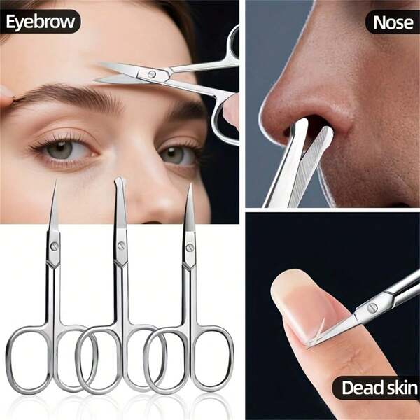 Set professionale di accessori per pedicure e manicure in acciaio inossidabile, inclusi rifilatore per cuticole, forbici per sopracciglia, forbici per peli del naso, tronchesino per unghie