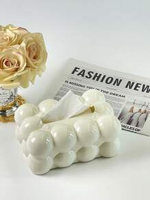 1 pièce Boîte à mouchoirs en plastique de forme mignonne de guimauve, boîte à mouchoirs en forme de nuage blanc pour le rangement des mouchoirs, boîte de rangement en plastique pour la maison, la cuisine, la chambre, le salon, la salle à manger, accessoires de décoration intérieure