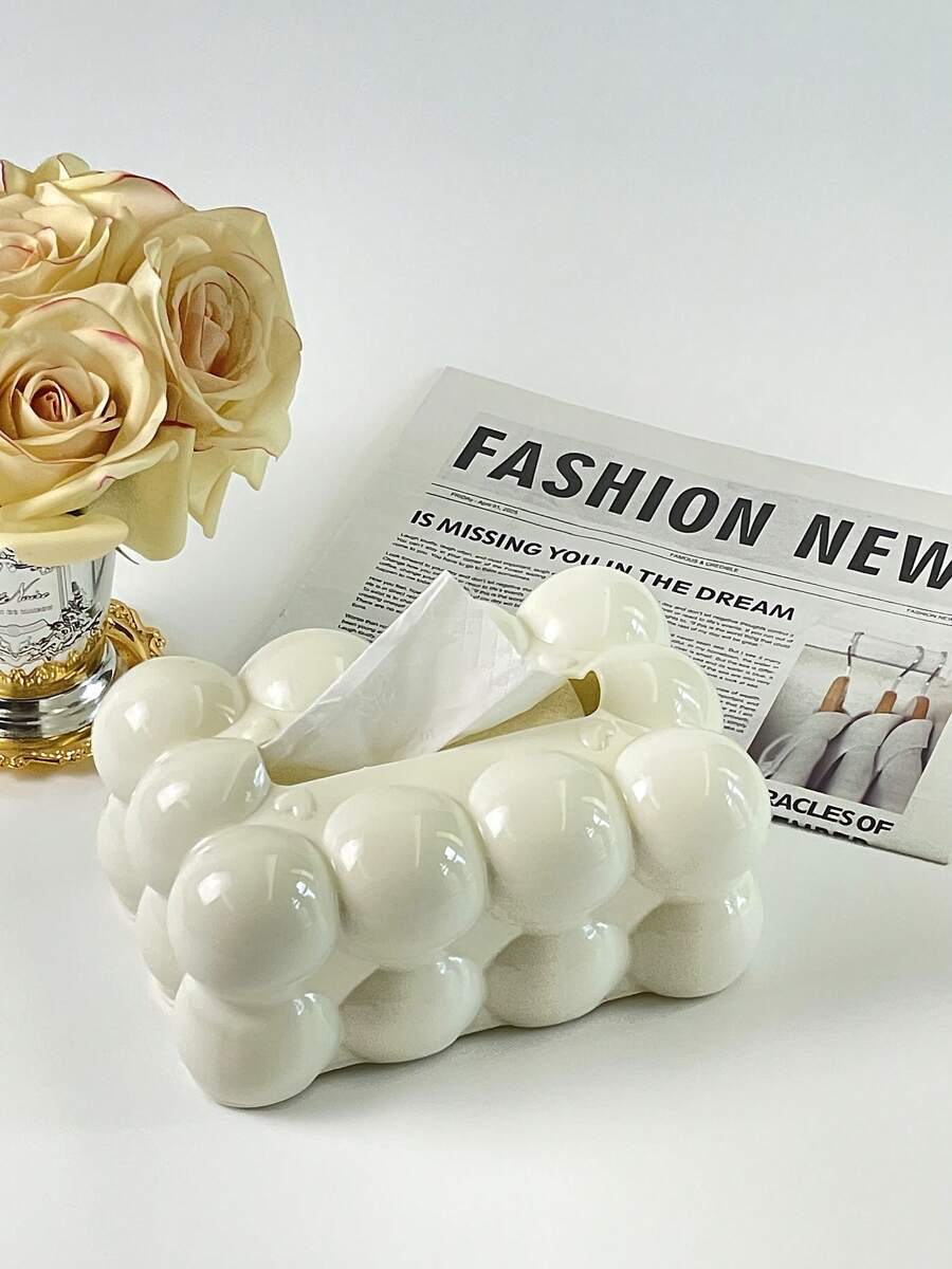 1 pièce Boîte à mouchoirs en plastique de forme mignonne de guimauve, boîte à mouchoirs en forme de nuage blanc pour le rangement des mouchoirs, boîte de rangement en plastique pour la maison, la cuisine, la chambre, le salon, la salle à manger, accessoires de décoration intérieure