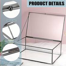 Vintage Covered Glass Box, Rectangular Jewelry Display Storage Box, Makeup Counter Perfume Display Box, Home Decor Box For Souvenirs, Jewelry, Rings, Gifts - Multicolor - View 9