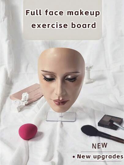 BUCICE 5D Silicone Bionic Skin Makeup Practice Model, Full Face, Suitable For Beginners & Makeup Artists, Affordable Price, Can Be Used As Christmas Gift, Cosmetics, Makeup Tools, Inexpensive Merchandise, Gifts, Women Gifts, Christmas Present