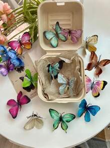 5/10 Stück neue Stoffimitationsschmetterling Haarspangen, vintage bunte lebendige Schmetterling DIY Haaraccessoires für Strand, Fotoshooting, Braut, geeignet für den täglichen Gebrauch und als Festivalgescenke, Krabbenhaarklammern, Haarspangen