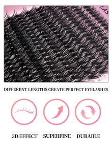 14 排 280 片假睫毛套装带胶水和密封，带镊子，大容量热熔自然初学者单簇 DIY 分段睫毛套件，打造最美妆容，适合工作、派对、节日、舞会、鸡尾酒会、美容助理、最美妆容睫毛簇套装、睫毛、睫毛、假睫毛 - 粉色 - 查看 6