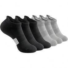 5/10 Pairs Women's Running Socks, Ankle Sports Socks, Thick Breathable Low-Cut Athletic Socks - Black - View 2