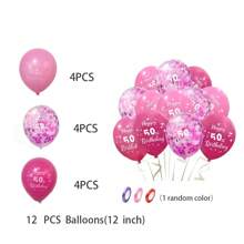 12/24 Pieces Of 12 Inch Birthday Party Balloons, Anniversary Party Decoration, Rose Red Pink Themed Party Balloons, Birthday Party Supplies, Indoor And Outdoor Decoration