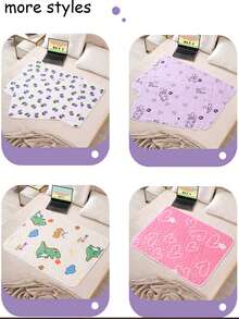 Waterproof & Breathable Washable Bed Pad, Large Incontinence Mattress Protector For Summer (Small Bear, Dinosaur, Tulip, Rabbit Pattern, 27.6"X35.4", 31.5"X45.3") - Multicolor - View 3