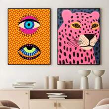 1/3PCS Optional Frame Posters Wall Arts Vintage Poster Waterproof Home Living Bedroom Bar Aesthetic Decor ﻿ ,Wall Art With Frame