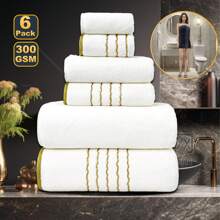 MIDENSI Juego de toallas de baño bordadas con hilo de oro de lujo y estilo imperial, 55.12*27.56 pulgadas 2 piezas, 13.78*29.53 pulgadas toalla 2 piezas, 13.39*13.39 pulgadas paño de lavado 2 piezas, de secado rápido, suave y cómodo, adecuado como regalo de Año Nuevo y Navidad, decoración de baño, decoración de otoño, regreso a la escuela para salón de belleza, hogar y baño