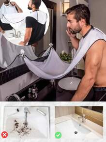 1 Piece, Men's Beard Trimming Apron With Suction Cup Fixing Device, Which Can Capture Beard When Shaving, Making It Easy To Clean And Making It More Convenient For You To Care For Your Beard