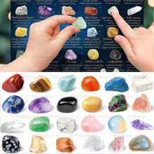 "Ready To Ship" Advent Calendar Christmas Jewel 24 Days Countdown Calendar Mineral Fluorite Jewel Natural Stone Crystal Stone Mineral Collection Box Christmas Crystal Boy Girl