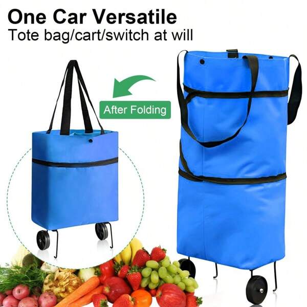 Wheeled Luggage Bag Foldable Storage Bag Transformable Into A Handbag Lightweight Trolley Case Messenger Bag Large Capacity Design Suitable For Travel And Shopping