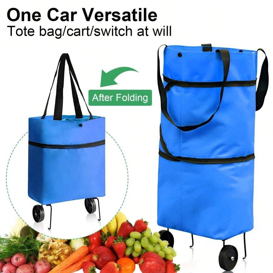 Wheeled Luggage Bag Foldable Storage Bag Transformable Into A Handbag Lightweight Trolley Case Messenger Bag Large Capacity Design Suitable For Travel And Shopping