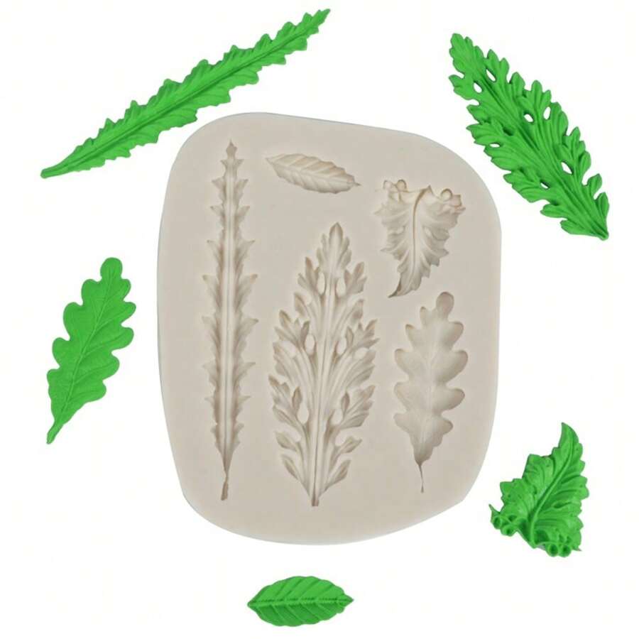 Asymmetrical Leaf Shape Silicone Mold Set For DIY Clay Craft Decor