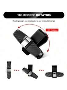 1pc/2pcs Car Sun Visor Sunglasses Clip, Carbon Fiber Sunglasses Holder Clip, Car Accessory Ticket Card Clip Hook