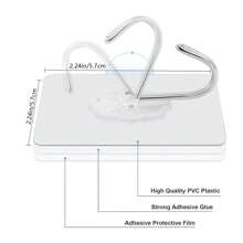 30pcs Transparent Stainless Steel Strong Multi-Functional Sticky Hooks Self Adhesive Hooks Key Storage Hanger For Kitchen Bathroom Door Wall