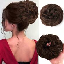 Synthetic Messy Bun Hair Pieces, Curly Wavy Bun Hair Band, Suitable For Women's High Bun Ponytail Hair Pieces