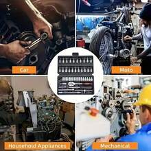 46-In-1 Ultimate Mechanic Repair Tool Kit - Advanced Ratchet Torque Wrench & Screwdriver Set - Super Compact, All-In-One Solution For Car, Bike And Motorcycle Maintenance - Color and Style Are Random - View 5