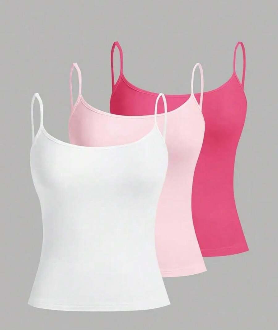 Women Tank Tops & Camis - 玫紅色 - 查看 1