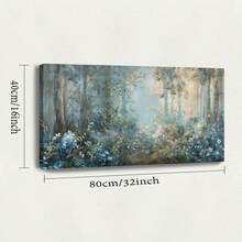 1pc Forest Enclave, Floral Accents, Impressionist Style Framed Wall Print Canvas Wall Art-Retro 2D Artwork Wall Poster Decoration For Living Room, Bedroom, Home Decor, Ready To Hang - 彩色 - 查看 10