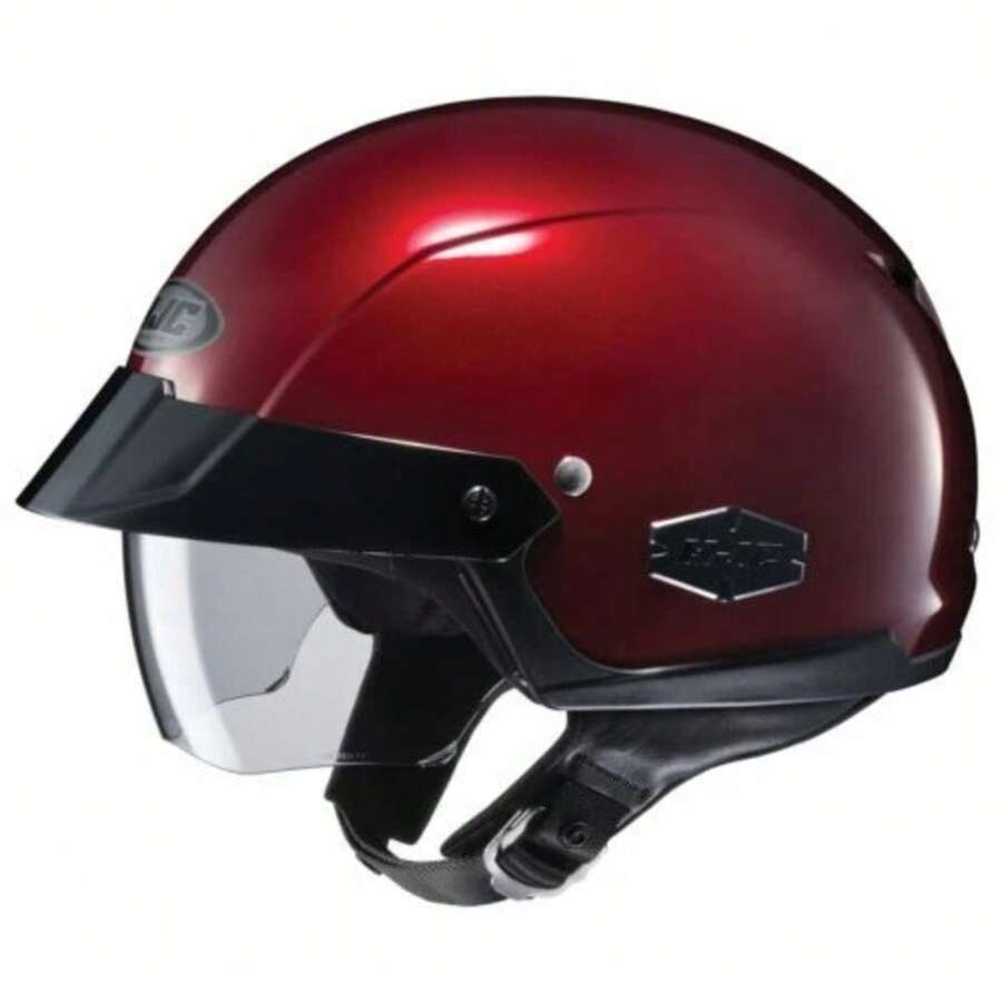 HJC IS-Cruiser Motorcycle Sunscreen Half Helmet Wine Red XS  MD  XL 2XL BK - 2XL - View 1