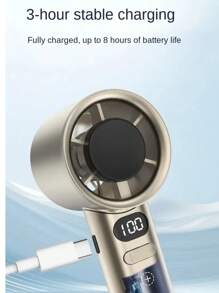 RAF Ventilador Manual, Ventilador Portátil de Alta Velocidade com Regulagem de Velocidade Contínua de 120 Níveis, Ventilador Sem Lâminas Turbina USB Portátil, Força de Vento Refrescante, Ventilador Essencial para Primavera e Verão, Ventilador Presente para Festival de Verão. Capacidade da Bateria: 1800mAh
