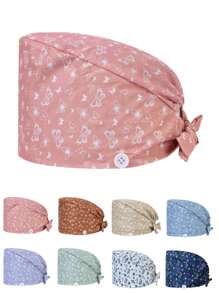 1 pieza Gorra de trabajo con bordado de mariposa de poliéster para mujeres, adecuada para médicos, enfermeras, amas de casa, antibacteriana y antipolvo, aplicable para primavera, verano, otoño e invierno