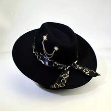 1pc Bohemian Cowboy Hat, Jazz Panama Hat, Tweed Unisex Hat, Derby Hat, Classic Felt Hat, Western Cowboy Hat - A Must-Have Item For Dances, Parties, Dates, Going Out, Outdoor Camping