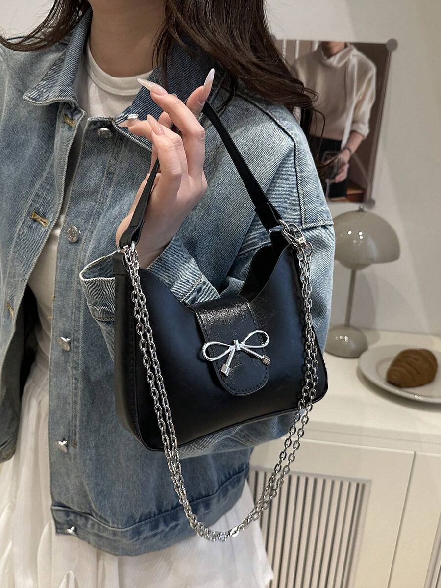 Beautiful Chain Cross Shoulder Underarm Texture Butterfly Hardware Exquisite 2025 New Solid Color Handbag For Women Wallet Mini Wallet Purse Wallet Coin Wallet Wallet Wristlet Wallet - Multicolor - View 1