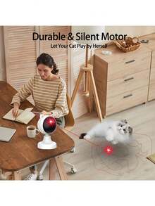 Interactive Laser Chasing Cat Toy - USB Rechargeable, Handheld Or Desktop, Auto Timer Switch, Endless Fun