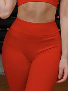 NcmRyu 1 Pc Solid Color Women S High Waist Yoga Leggings With Pockets Comfortable Perfect For Gym Running And Everyday Wear Machine Washable Tummy Control Shapewear Skin Friendly Quick Drying Conjunto Deportivo Mujer - 橘色 - 查看 5