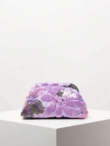 女士闪亮手拿包、花卉包、亮片包、舞会包、女士舞会礼服、舞会配饰、女士优雅包、婚礼用品、随机闪亮派对钱包 - 彩色 - 查看 6