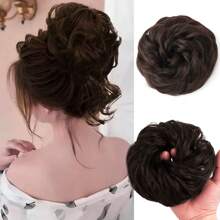 Synthetic Messy Bun Hair Pieces, Curly Wavy Bun Hair Band, Suitable For Women's High Bun Ponytail Hair Pieces