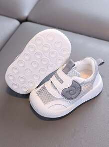 Nuevos zapatos deportivos con diseño de ganchos y bucles en las orejas, estilo bonito para la temporada de primavera/verano para niños pequeños. Cuentan con parte superior de malla transpirable, suela blanda de TPR antideslizante, y puntera protectora. Adecuados para niños y niñas de 6 meses a 3 años para uso en interiores/exteriores y caminata casual. 1 par