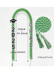 Collar de graduación de fibra de poliéster ligero - Corona de cinta de graduación de doble capa - Cordón de honor - Multicolor - Ver 3