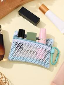 Miniaturowa kosmetyczka z siateczki na zamek błyskawiczny, dostępna w wielu kolorach, wygodna portmonetka na monety, etui na klucze, etui na karty i szminkę
