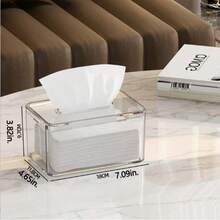 Desktop Transparent Tissue Box Tissue Paper Restaurant Napkin Storage Box Nordic Minimalist Home Living Room Tissue Box Push, Tissue Box, Bedroom, Table, Paper Organizer, Tissue Box Cover Black, Napkin Holder Tissue, Paper Holder Storage, Towel Holders, Tissue Rolls, Napkin Holder, Festival Family Gathering, Kitchen Dining Table Decor For Home Kitchen Bedroom Living Room Dining Room, Home Decoration Accessories, Decorative Box, Women Wedding Gift, Summer Travel Holiday Festival Must-Have