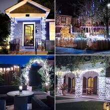 50/100/200/300 LED Solar Powered Fairy String Lights, 8 Modes Waterproof Outdoor String Lights For Christmas Party Wedding Decor Garden Yard Indoor Bedroom (Multi-Color) - White Light - View 4