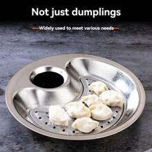 1pc Serving Dishes Platters Dinner Plates Plate With Dipping Saucer Draining Plates Dumplings Dish Dumpling Plate