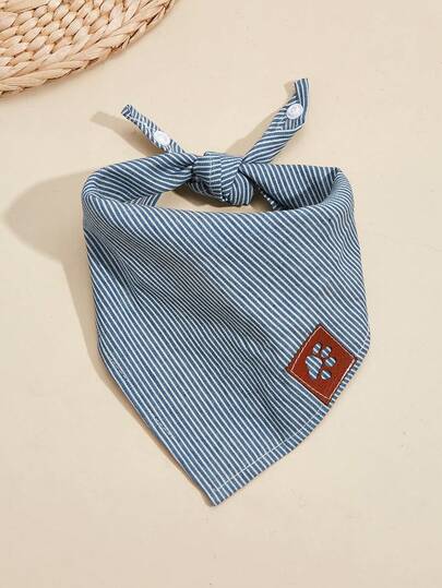 צעיף משולש לחיות מחמד מבד ג'ינס נאה מפוליאסטר בסגנון קז'ואל, מתאים לחתולים וכלבים קטנים ובינוניים ליציאה לשימוש ביתי (לא מתאים לאביזרים לחתולים ולכלבים גדולים)