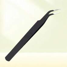 1pc Black Powder False Eyelash Tweezers Eyelash Tool Clip Eyelash Trim Eyelash Graft Eyelash Curler Dolphin Gold Feather Clip High Precision Flowering Tweezers