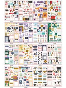 1.230 Stücke Planer Aufkleber mit Feiertagsmotiven für Tagebuch und Journal, Schulbedarf, Rückkehr zur Schule