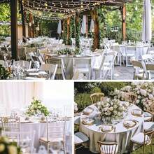1pc Round Tablecloth, White, Machine Washable Linen-Polyester Decorative Tablecloth, Suitable For Dining Table, Party, Banquet And Wedding